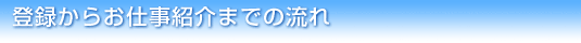 登録からお仕事紹介までの流れ
